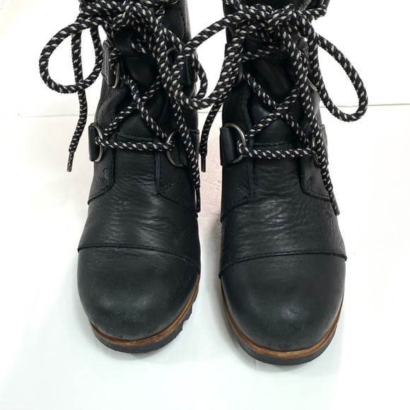 Sorel Joan Of Arctic Wedge Mid Shearling Boot in Black Size 6 NL2703-010 - Picture 3 of 14